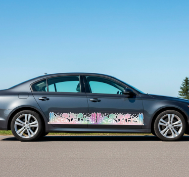 Autoaufkleber gebirgslandschaft silhouette - TenStickers
