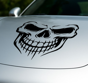 Autoaufkleber grinsender totenschädel haube - TenStickers