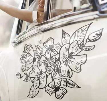 Autoaufkleber Hochzeit Blumen - TenStickers