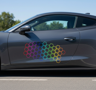 Autoaufkleber in leuchtend bunten sechsecken - TenStickers