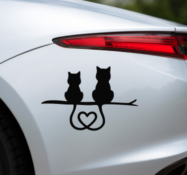 Autoaufkleber katzen schwanz herz - TenStickers