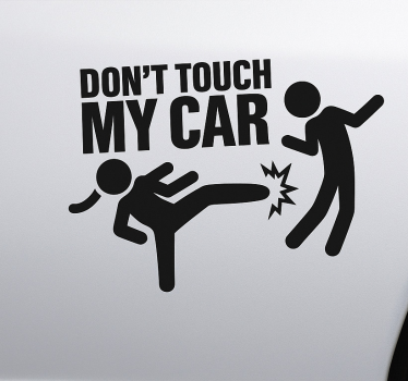 Autoaufkleber lustige karate kick warnung - TenStickers