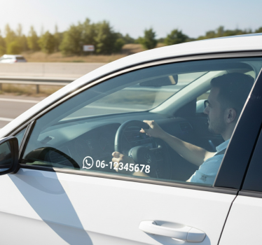 Autoaufkleber mit personalisierter telefonnummer - TenStickers