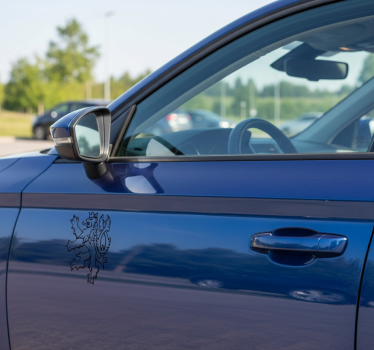 Autoaufkleber mit zweischwänzigem krönungslöwen - TenStickers