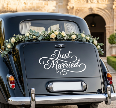 Autoaufkleber personalisierte schreibschrift "just married" - TenStickers