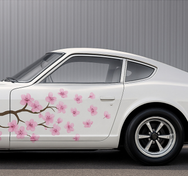 Autoaufkleber pinke kirschblüten dekor - TenStickers