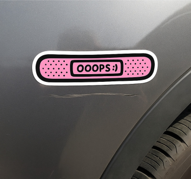 Autoaufkleber pinker „oops“ pflaster - TenStickers