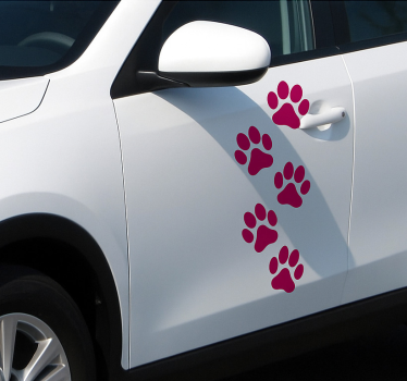 Autoaufkleber set einfarbige pfoten - TenStickers