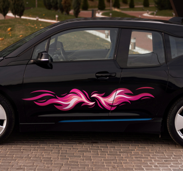 Autoaufkleber Stammes-Rosa Flammen gesetzt - TenStickers