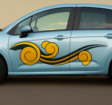 Autoaufkleber stilisierte rollende welle - TenStickers