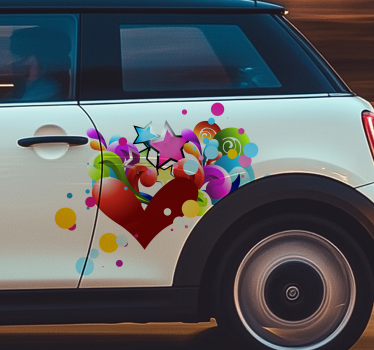 Autoaufkleber süßes farbiges herz - TenStickers
