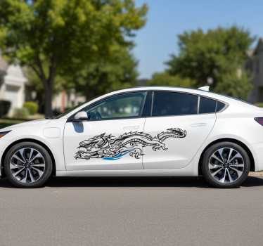 Autoaufkleber umriss eines wütenden drachen - TenStickers