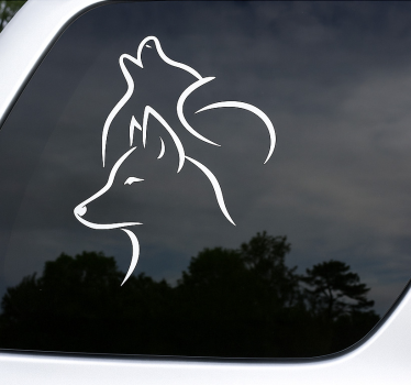Autoaufkleber wolf linienkunst - TenStickers