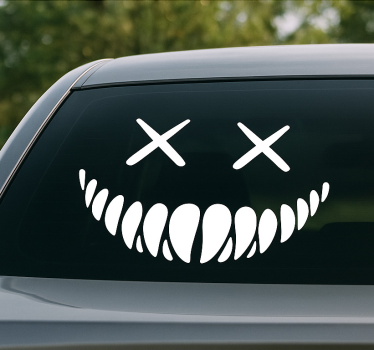 Autoaufkleber mit xx augen grinsen - TenStickers