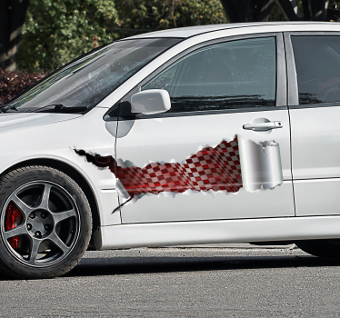 Autoaufkleber zerrissenes blechrennen - TenStickers