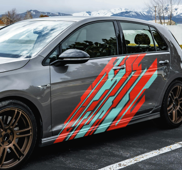Autoaufkleber zweifarbiges geometrisches design - TenStickers