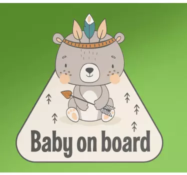 Baby Autoaufkleber Baby bär baby an bord Design - TenStickers