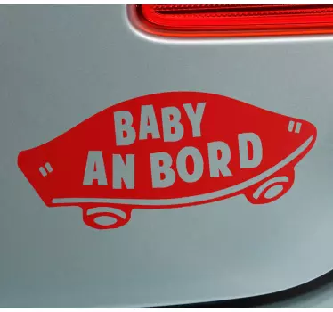 Baby Autoaufkleber Einfarbiges skateboard mit text - TenStickers