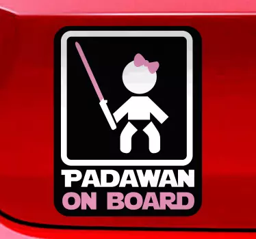 Weiblicher Padawan on Board Baby on Board Aufkleber - TenStickers