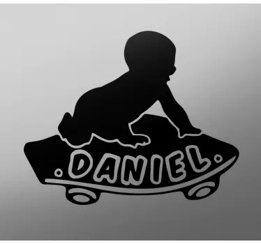 Baby Autoaufkleber Skateboard-baby - TenStickers