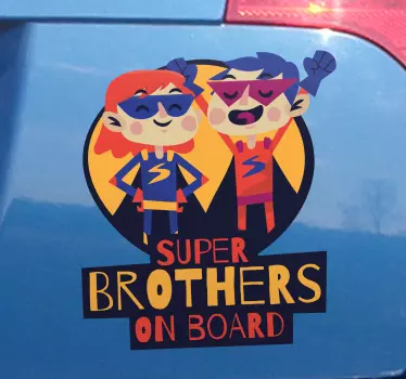 Baby Autoaufkleber Super bruder und schwester - TenStickers