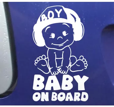 Baby Autoaufkleber Süß mit mütze - TenStickers