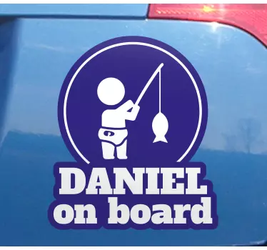 Baby Autoaufkleber Süßer junge beim angeln - TenStickers