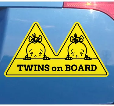 Baby Autoaufkleber Zwillinge an bord mädchen Design - TenStickers