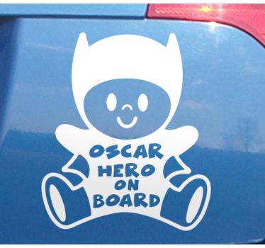 Baby on board aufkleber anpassbare heldenfigur - TenStickers