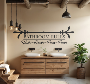 Bad regeln text wandtattoo - TenStickers