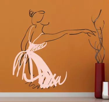 Ballerina Zeichnung Aufkleber - TenStickers