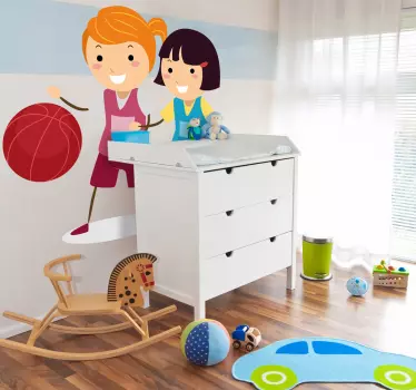 Ballspielende Kinder Sticker - TenStickers