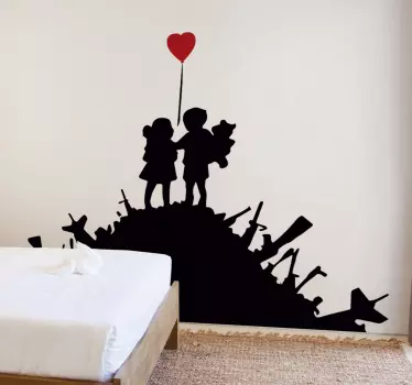 Banksy kinder vinyl wandkunst - TenStickers
