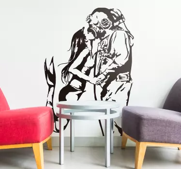 Banksy Wandtattoo Taucher&Meerjungfrau - TenStickers