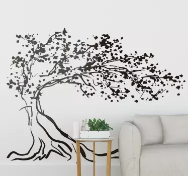 Wandtattoo Baum im Wind einfarbig - TenStickers