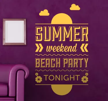 Beach Party Aufkleber - TenStickers