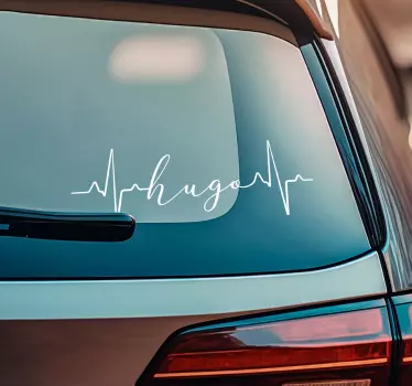 Personalisierter Autoaufkleber Herzschlag und Name - TenStickers