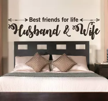 "beste freunde - ehemann und ehefrau" schlafzimmer wandtattoo - TenStickers