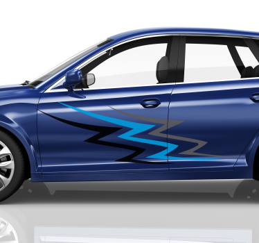 Blau-graue Blitze Autoaufkleber - TenStickers