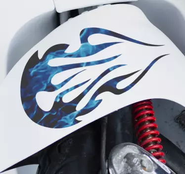 Blaue stammesflamme motorradaufkleber - TenStickers
