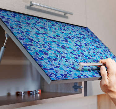 Blautöne Mosaik Möbelaufkleber - TenStickers
