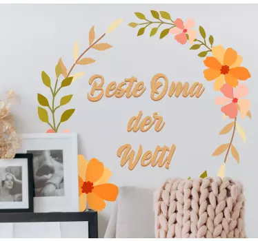 Blume Aufkleber Beste oma der Welt blume - TenStickers