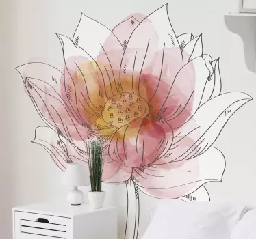 Blume Aufkleber Lotus lilly aquarell - TenStickers