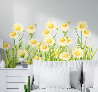 Blume Aufkleber Margeriten auf dem feld - TenStickers