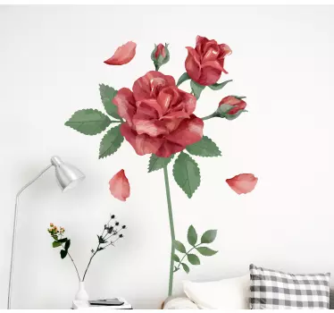 Blume Aufkleber Rote rose - TenStickers