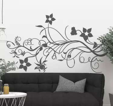 Wandtattoo Wohnzimmer Blumen Verzweigung - TenStickers