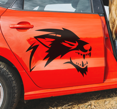Brüllender wolf autoaufkleber - TenStickers