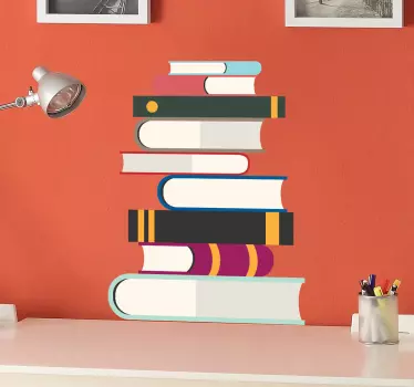 Bücherstapel Sticker - TenStickers
