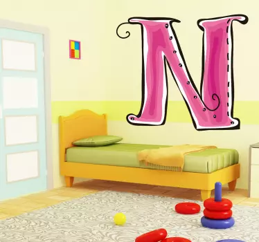 Buchstabe "N" in Rosa Aufkleber - TenStickers