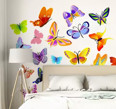 Bunte Schmetterlinge Sticker - TenStickers